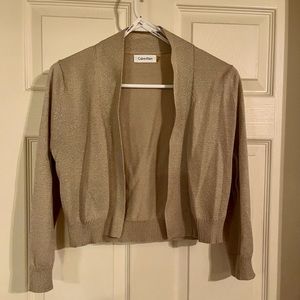 Calvin Klein gold sparkly cropped cardigan